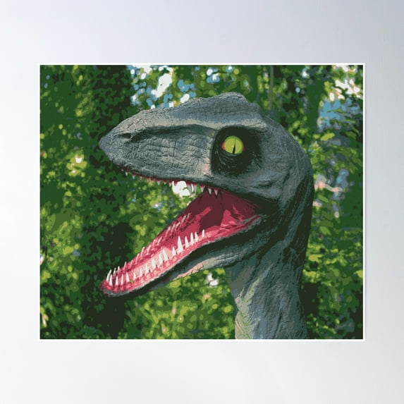 Dinosaur Forest Pop Art Poster Wall Art, Modern Wall Decor, 12x18 UNFRAMED