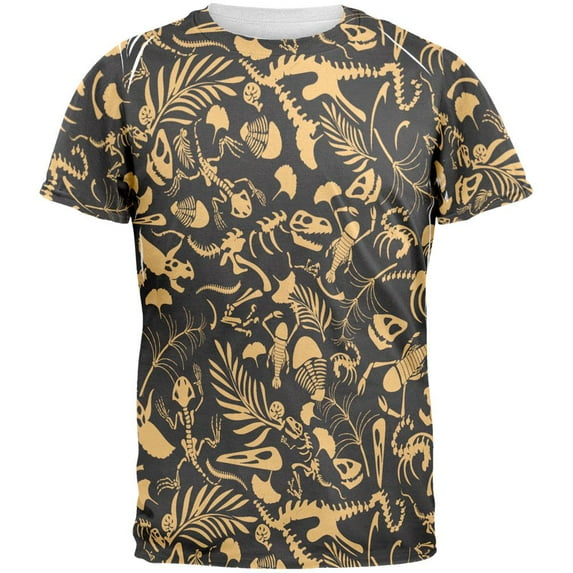 Dinosaur Fossil All Over Adult T-Shirt - Large