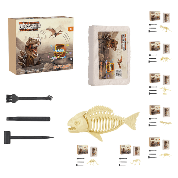 Dinosaur Fossil Dig Kit, Dinosaur Excavation Activity Set, Educational Gift for Science Lovers (H)