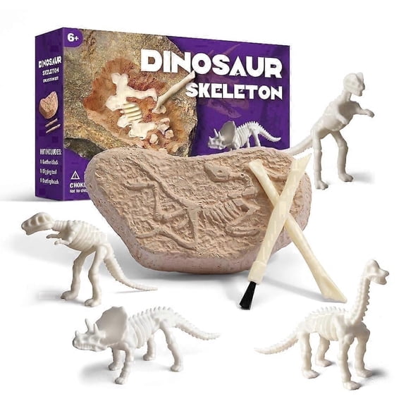 Dinosaur Fossil Excavation Kit for Kids - 3D Buildable Dino Skeleton Toy, Includes Digging Tools & Realistic Fossil Block, STEM Science Gift for Boys & Girls Ages 6-12