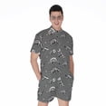 thumbnail image 1 of Dinosaur Fossil Pattern Short Sleeve Men'S Rompers, Dinosaur Casual Summer Jumpsuits Outfit, 1 of 4