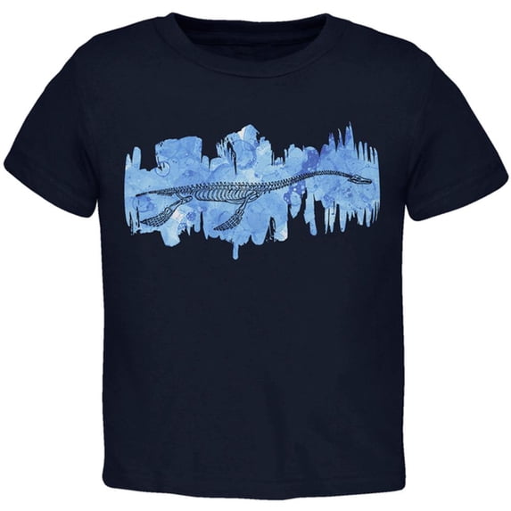 Dinosaur Fossil Plesiosaurus Toddler T Shirt Navy 3T
