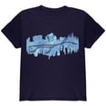 thumbnail image 1 of Dinosaur Fossil Plesiosaurus Youth T Shirt Navy YSM, 1 of 1