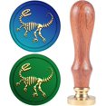 thumbnail image 1 of Dinosaur Fossil Wax Seal Stamp 25mm Animal Sealing Brass Stamps Head Retro Wood Removable Handle for Wedding Invitations Envelopes Halloween Christmas Thanksgiving Gift Packing, 1 of 9