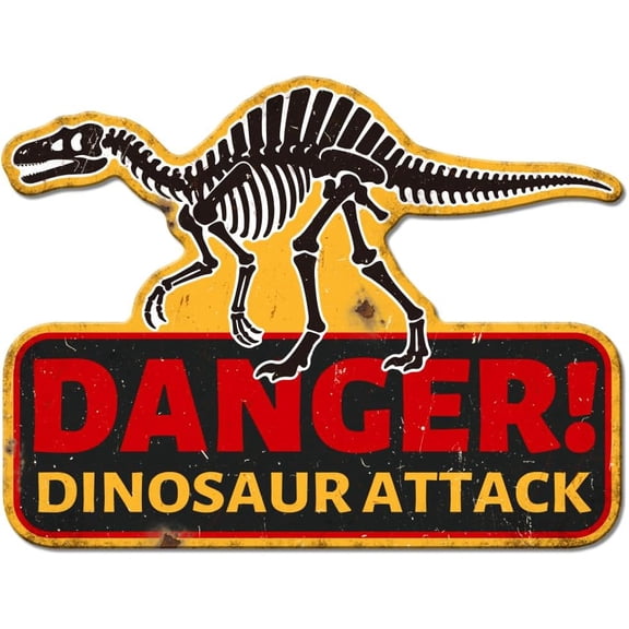 Dinosaur Fossils Vintage Metal Tin Sign Tyrannosaurus Rex Plaque Poster Caution Metal Wall Decorative Tin Signs
