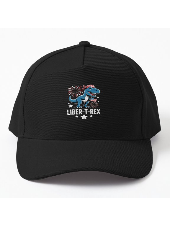 Dinosaur Fourth of July Baseball Cap, USA Flag T-Rex American Celebration Hat