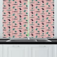 thumbnail image 1 of Dinosaur Funny Kitchen Curtains, Crocodile Reptile Vicious Animal Evolution Alligator Illustration, Two Panels Drapes with Rod Pocket Room Decor, 55" X 45", Blush Dark Seafoam, by Ambesonne, 1 of 1