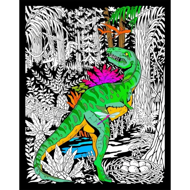 Walmart Dinosaur Velvet Coloring Poster for Kids & Adults, 16x20 Inches ...