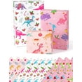 thumbnail image 1 of Dinosaur Gift Wrapping Paper Rolls - 10 Sheets, 20" x 27" Dino Kids Birthday Wrapping Paper Medium Roll Set Girl Pink Wrap Paper Happy Birthday Party Supply, 1 of 14