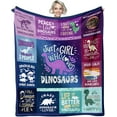thumbnail image 1 of Dinosaur Gifts for Girls Women, Dinosaur Blanket for Women 60"X50", Birthday Gifts for Dinosaur Lovers, Just a Girl Who Loves Dinosaurs Blanket, Dinosaur Birthday Decorations, Throw Blanket, 1 of 1