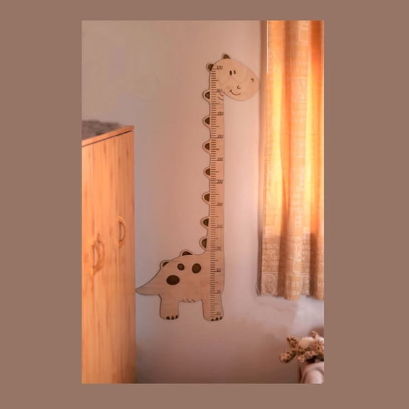 Dinosaur Growth Chart, Safari Nursery Decor, Unframed Paper Poster 8x10in