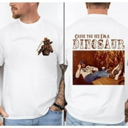 QUICKPICK STORE Dinosaur Hank Williams Jr. Bocephus Western – Southern Retro Boho Hippie 2 Side .Classic Outlaw Country Music Graphic Menswear Unisex Comfort Tee T Shirt, Color: Sport Grey, Size: 3XL