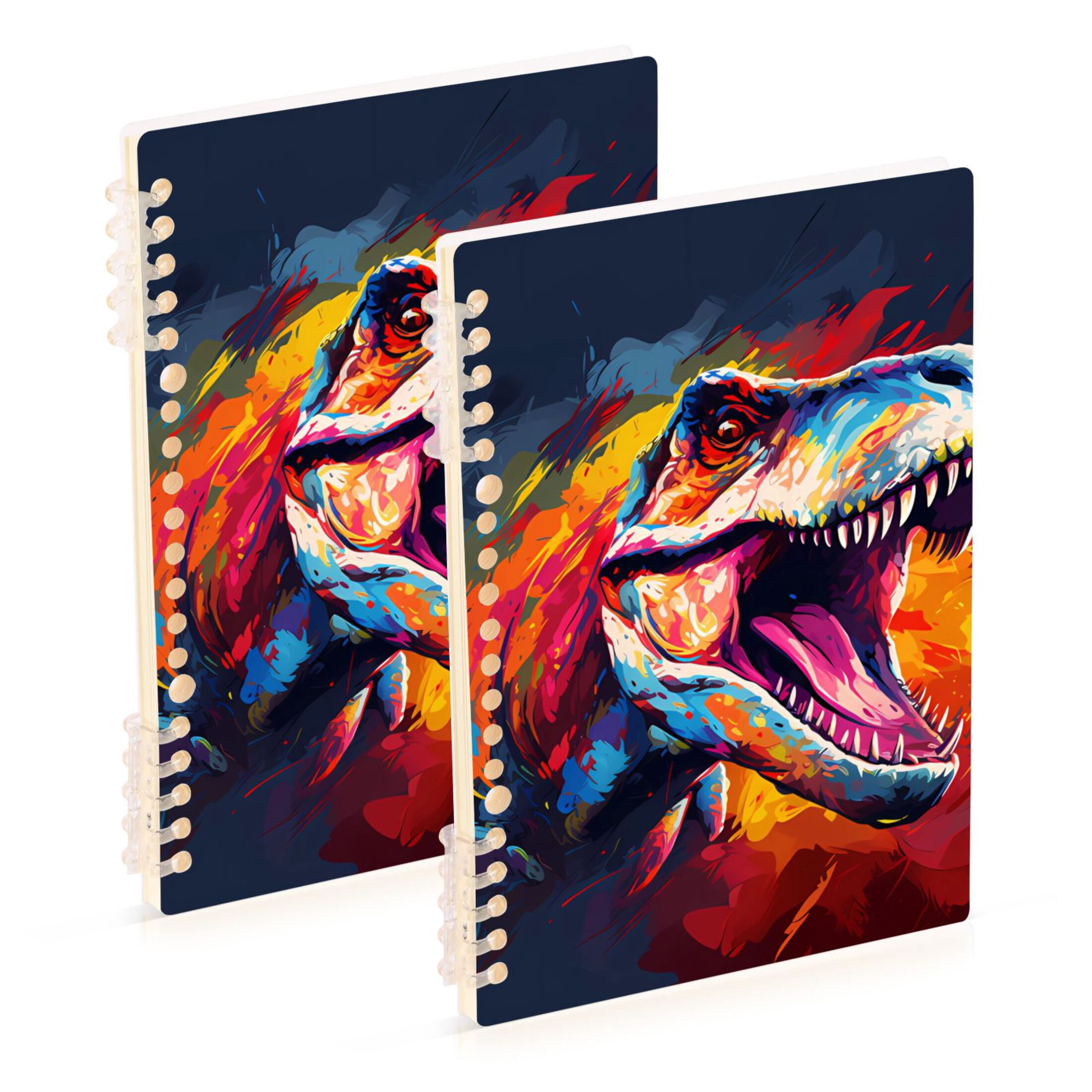 Dinosaur Head Colorful Ring Binder Notebook Journey Note Diary College ...