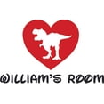 thumbnail image 1 of Dinosaur Heart Love Dino Hearts Customized Wall Decal - Custom Vinyl Wall Art - Personalized Name - Baby Girls Boys Kids Bedroom Wall Decal Room Decor Wall Stickers Decoration Size (20x40 inch), 1 of 1