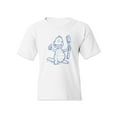 thumbnail image 1 of Dinosaur Holding A Toothbrush T-Shirt Juniors -Image by Shutterstock,  Small, 1 of 4
