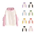 thumbnail image 1 of Dinosaur Hoodie 2025 Cute Dino Hoodie Long Sleeve Hooded Sweatshirt Color Block Pullover Hoodies for Women, 1 of 5