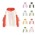 thumbnail image 1 of Dinosaur Hoodie for Women Long Sleeve Color Block Cute Dino Hoodies Hooded Sweatshirt Hoodie Women Pullover, 1 of 6