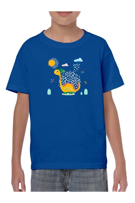 Dinosaur In The Rain T-Shirt Juniors -Image by Shutterstock,  Medium