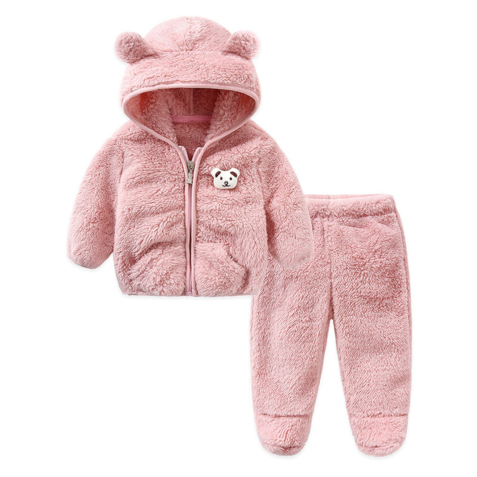 Dinosaur Jacket Toddler Baby Boy Girl Jacket Winter Clothes Hooded Coat Tops With Bear Ears Pants Sweater 2PCS Outfits Set Wool Trench Coat Boys - image 1 of 9