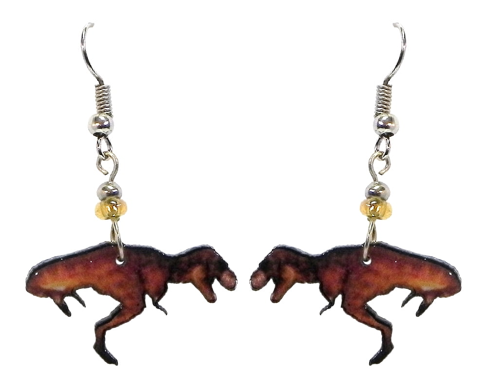 Dinosaur dangle earrings discount