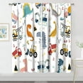 thumbnail image 1 of Dinosaur Kids Curtains for Bedroom 42Wx63H Inch Rod Pocket Boy Construction Truck Cartoon Animal Cute Dino Colorful Window Drapes Child Toddler Living Room Window Treatment Fabric 2 Panel, 1 of 6