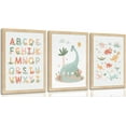 thumbnail image 1 of Dinosaur Kids Playroom Canvas Wall Art ABC Alphabet Painting Picture Wall Decor Funny Nursery Poster Print Artwork for Children Room Boy Room Girls Room Bedroom Home Decoration(Framed canvas), 1 of 6