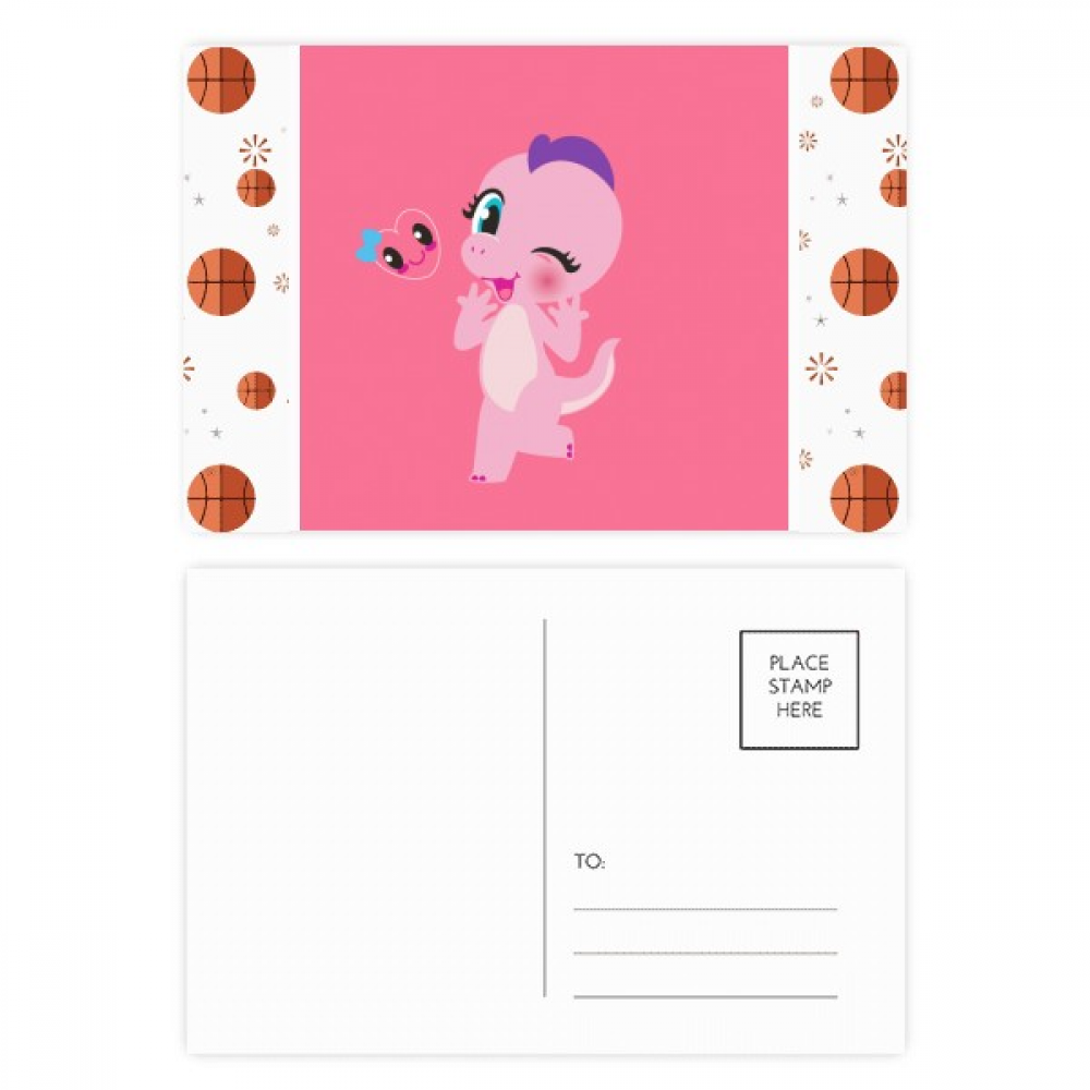 Dinosaur Kingdom Love You Basketball Postcard Set Thanks Card Mailing Side 20pcs