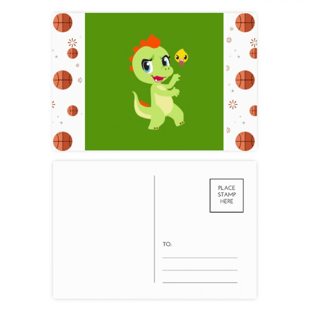 Dinosaur Kingdom Love You Basketball Postcard Set Thanks Card Mailing Side 20pcs