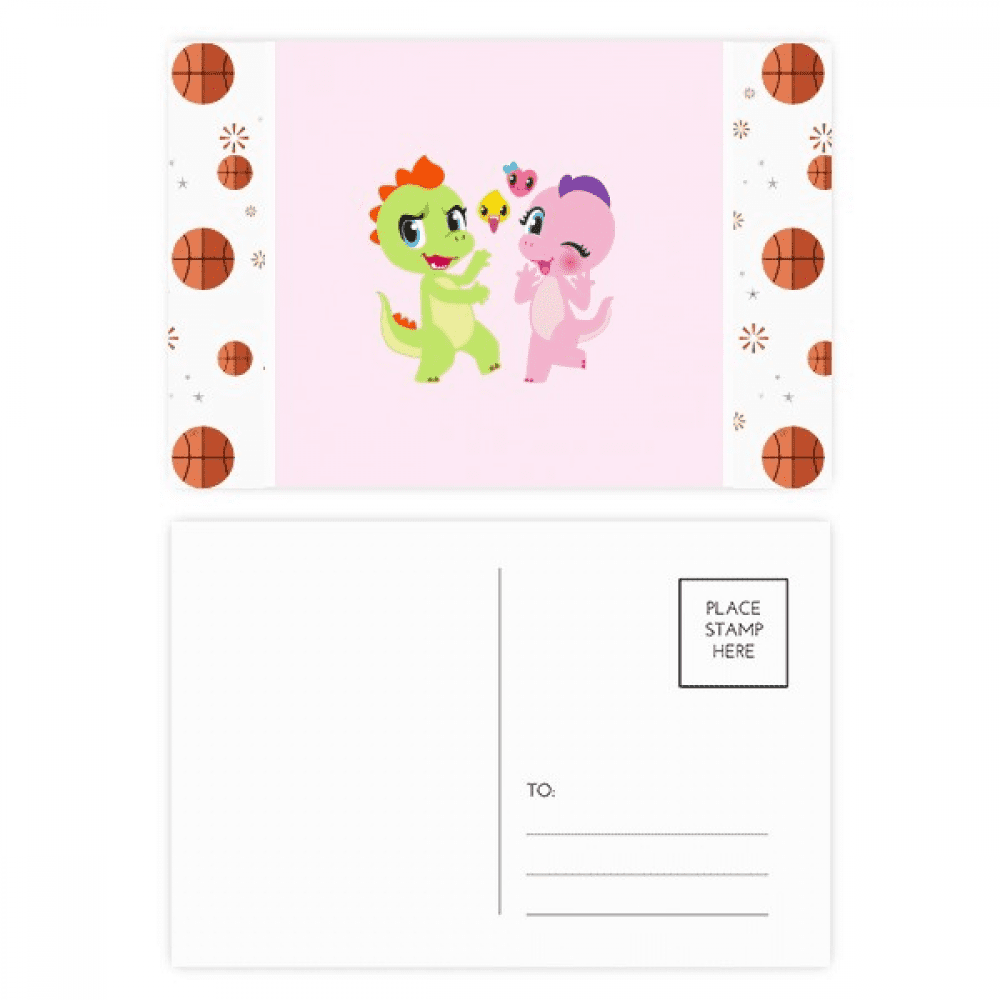 Dinosaur Kingdom Love You Basketball Postcard Set Thanks Card Mailing Side 20pcs