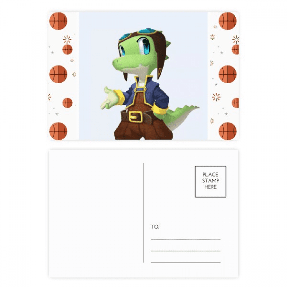 Dinosaur Kingdom Love You Basketball Postcard Set Thanks Card Mailing Side 20pcs