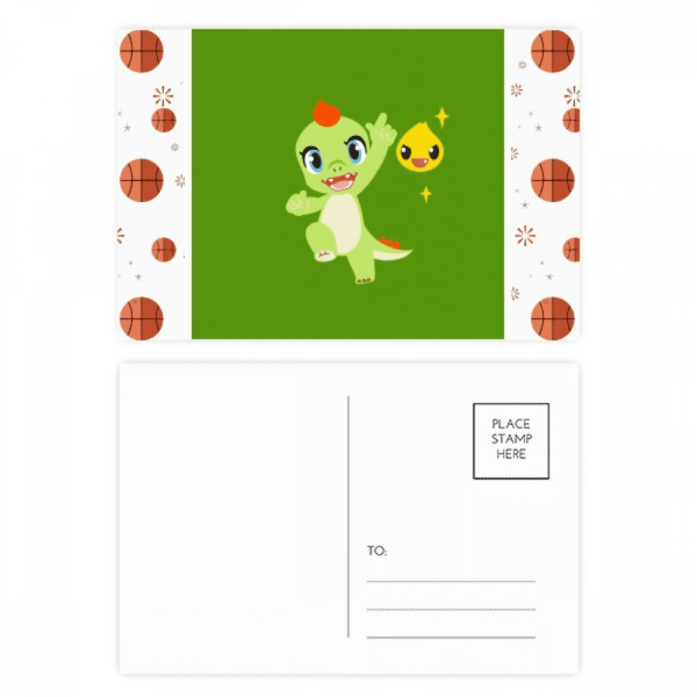 Dinosaur Kingdom Love You Basketball Postcard Set Thanks Card Mailing Side 20pcs