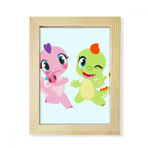 Dinosaur Kingdom Love You Desktop Adorn Photo Frame Display Art Painting Wooden