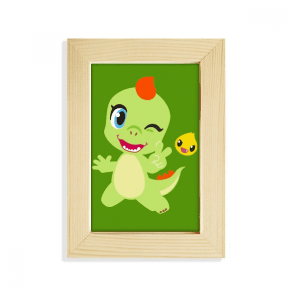 Dinosaur Kingdom Love You Desktop Display Photo Frame Picture Art Painting 5x7 inch