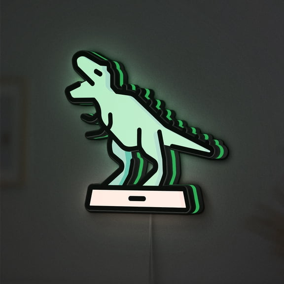 Dinosaur LED Lightbox - Museum Exhibition Fossil Decor, Custom Led Sign for Home Office Shop Decor (Height 12 inch, 30cm)