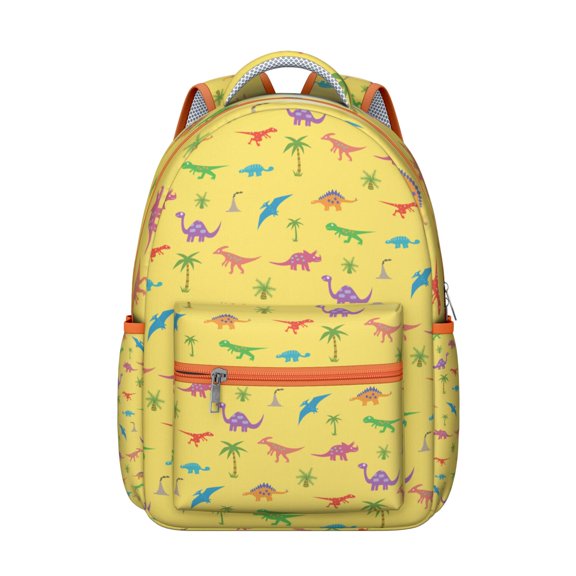 Dinosaur Laptop Backpack - Spacious Water-Resistant Backpack for Work & School, Multiple Organizational Pockets - Fashionable Dinosaur Print Pattern