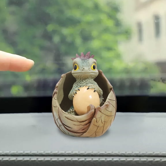 Dinosaur Lava Egg Resin Ornament - Dinosaur Decor Dinosaur Statue with Egg Hatching Dinosaur Egg Figurine Hatchling Statue Decor Sculpture Art Dinosaur Figurine Hatchling Collectible Figurine Statue
