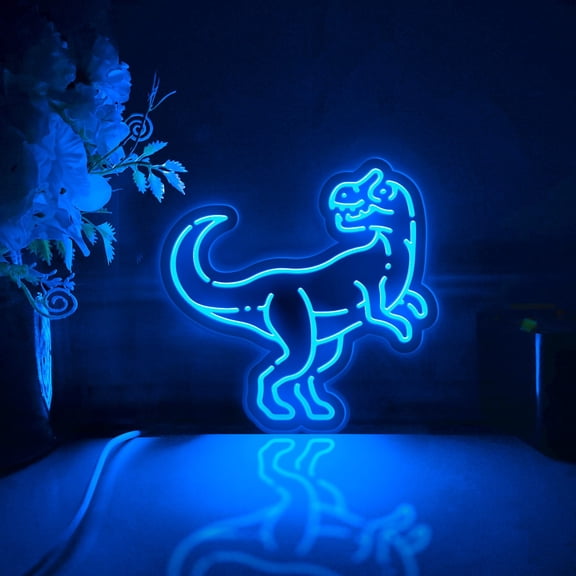 Dinosaur Led Light Box, Dimmable Neon-Like Light Signs USB Power for Wall Decor Bedroom Decoration, RGB Light (WxH) 11"x11"