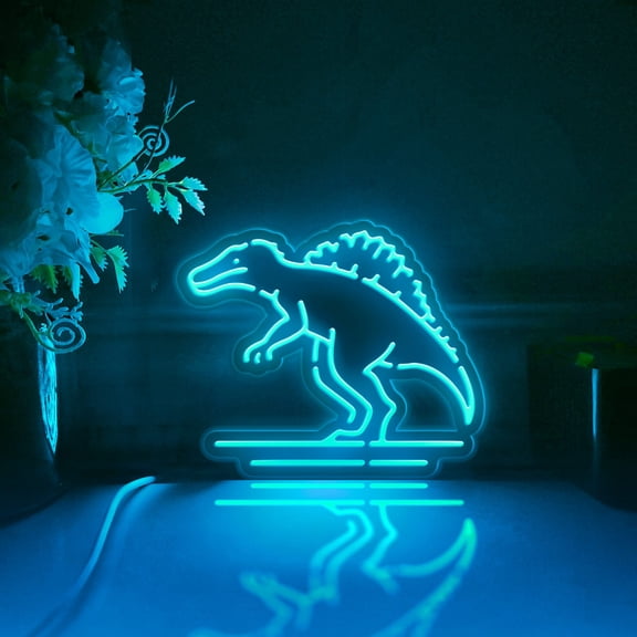 Dinosaur Led Light Box, Dimmable Neon-Like Light Signs USB Power for Wall Decor Bedroom Decoration, RGB Light (WxH) 16"x13"