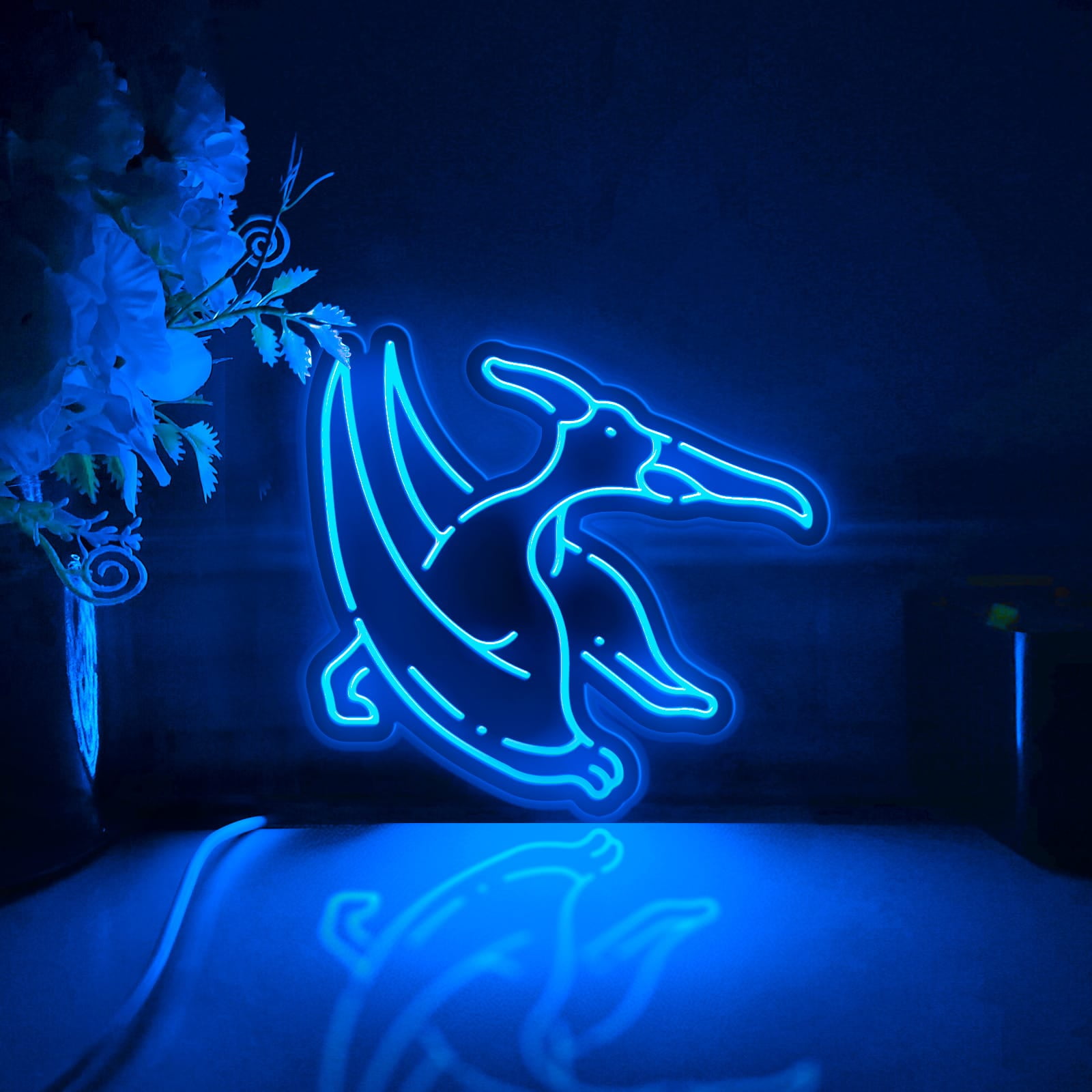 Dinosaur Led Light Box, Dimmable Neon-Like Light Signs USB Power for Wall Decor Bedroom Decoration, RGB Light (WxH) 16"x15"