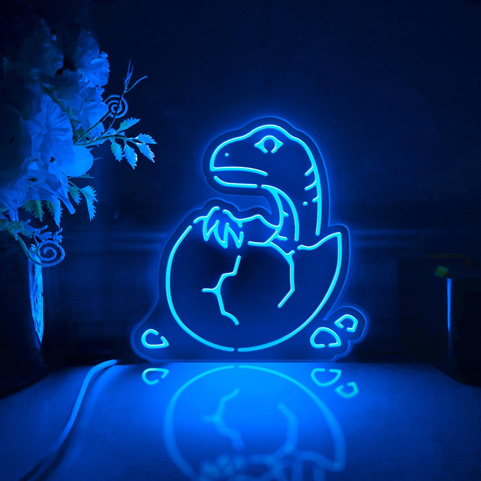 Dinosaur Led Light Box, Dimmable Neon-Like Light Signs USB Power for Wall Decor Bedroom Decoration, RGB Light (WxH) 16"x16"