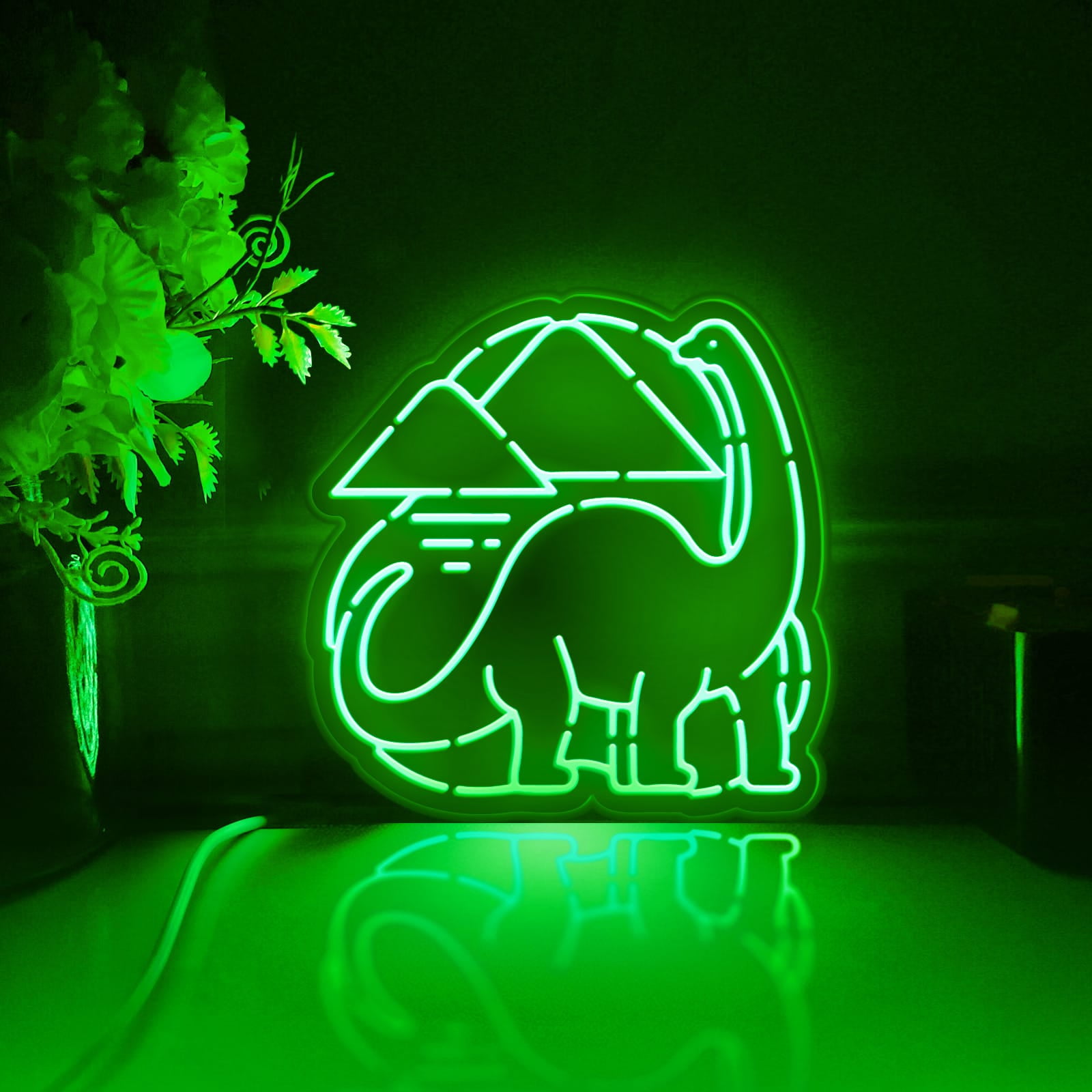 Dinosaur Led Light Box, Dimmable Neon-Like Light Signs USB Power for Wall Decor Bedroom Decoration, RGB Light (WxH) 16"x16"