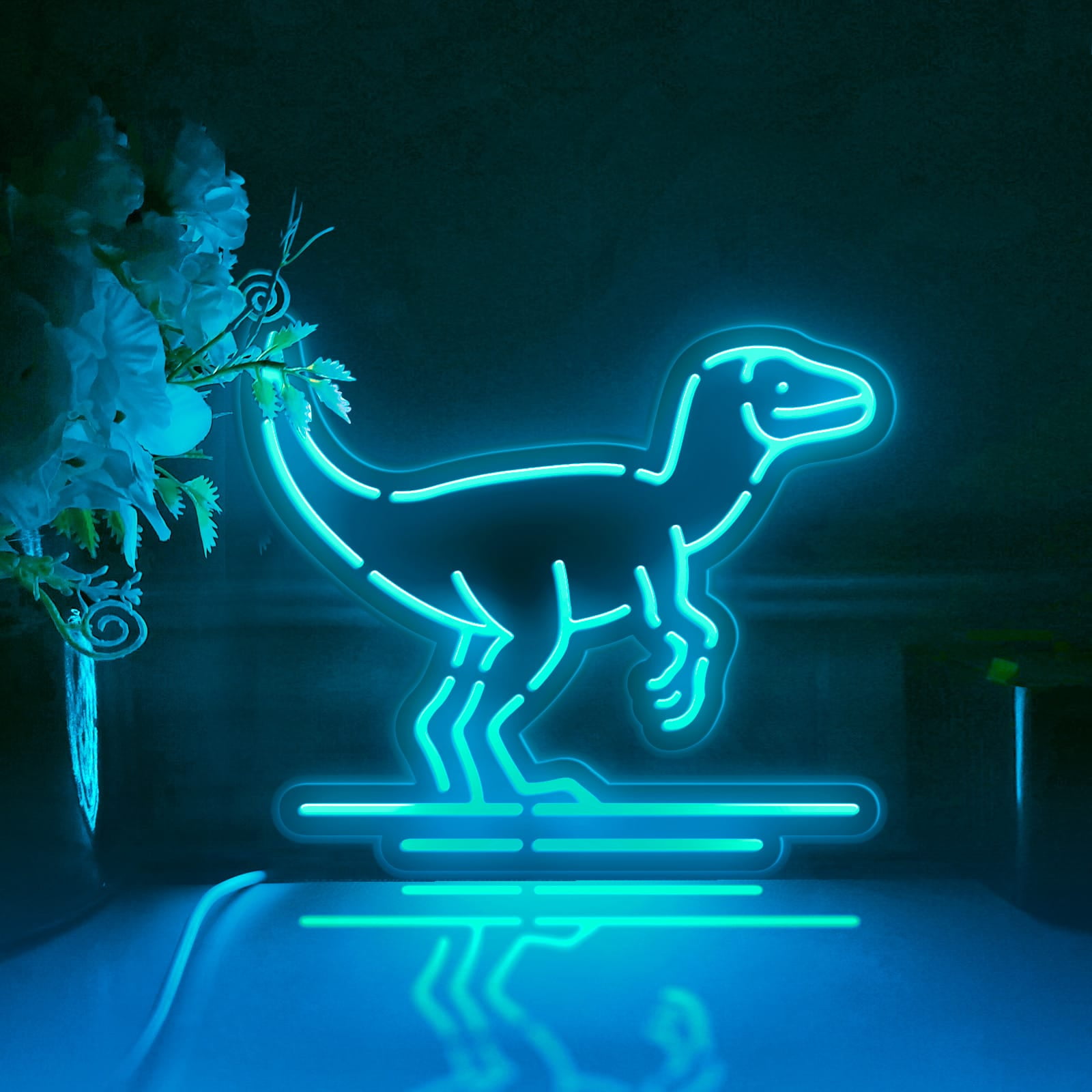 Dinosaur Led Light Box, Dimmable Neon-Like Light Signs USB Power for Wall Decor Bedroom Decoration, RGB Light (WxH) 8"x7"