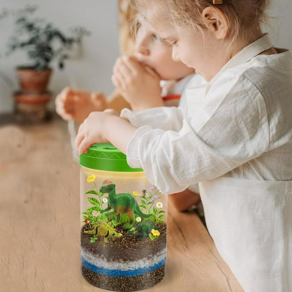 Dinosaur Light Up Terrarium for Boys  DIY Prehistoric Garden with LED | STEM Toy & Craft Gift for Kids Perfect for Birthday or Christmas