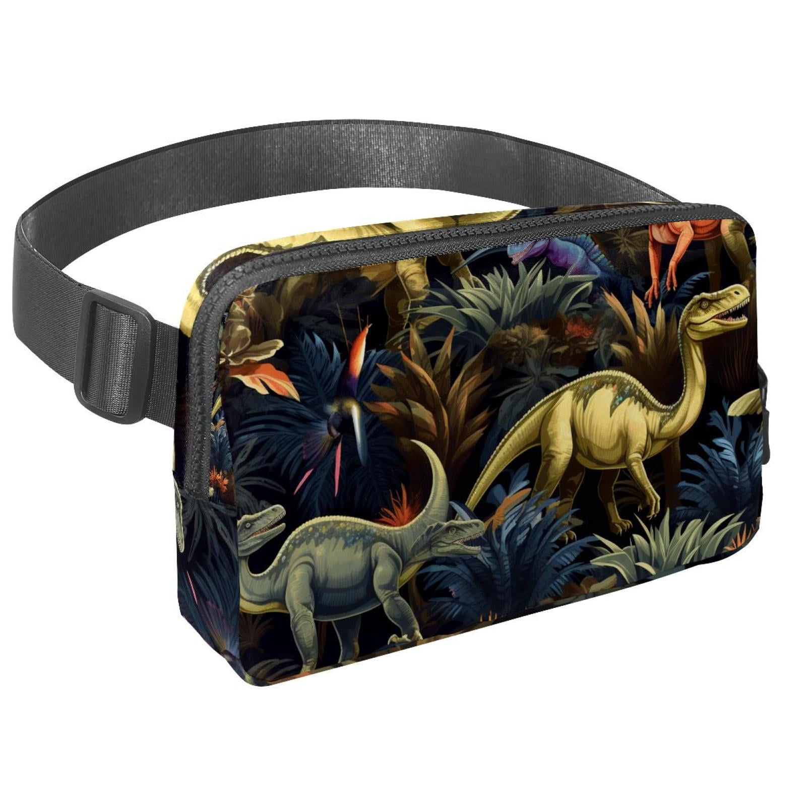 Dinosaur Lightweight Adjustable Cross Body Bag with Extension Strap - Unisex Fanny Pack