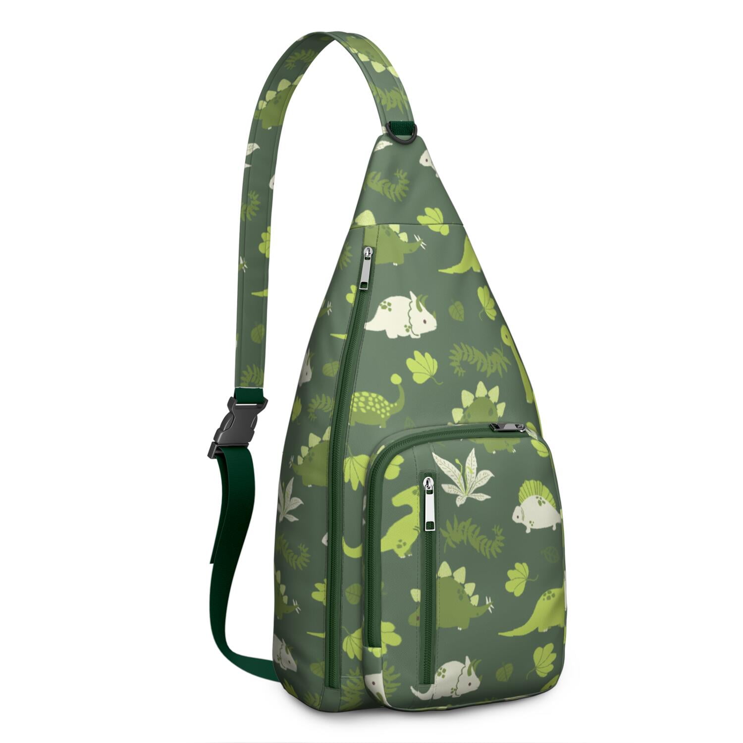 Dinosaur Lover's Chest Bag&nbsp;- Fun Dino Illustration Crossbody Sling (Multi-Pocket, Durable & Tear-Resistant)