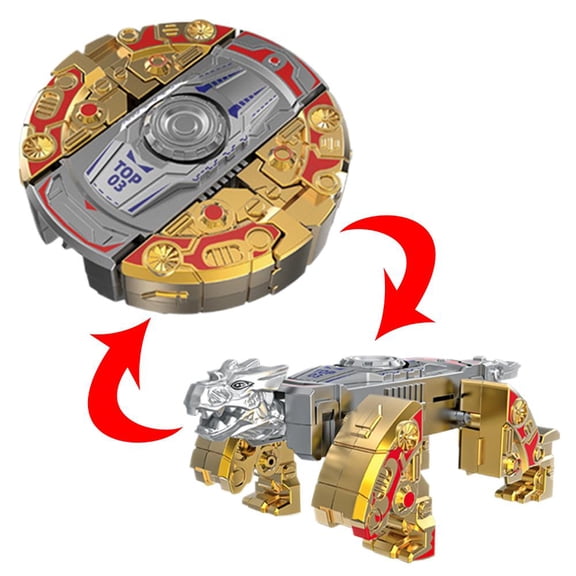 Dinosaur Mecha Deformation Top Fingertip Deformation Dinosaur Mecha Chariot Two Forms Of Top Creative Decompression Rotation Toys