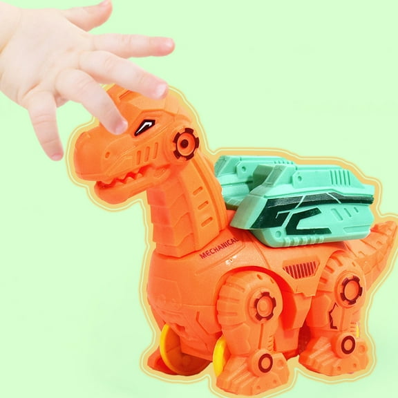 Dinosaur Mechanical Toy, Assembly Gliding Car, Press Automatic Dino, Transformation Model, Educational Science Kit, DIY Building Toy, Dinosaur Puzzle, Creative Assembly, STEM Learning, Dino Robot Car