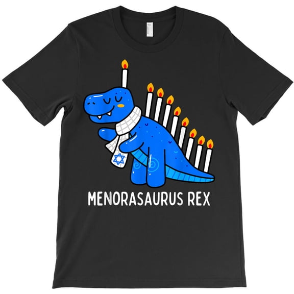 Dinosaur Menorasaurus T-Rex Dino Hanukkah Chanukah Boys Gift Themed G33834 Unisex T-Shirt, Up to Size 5XL