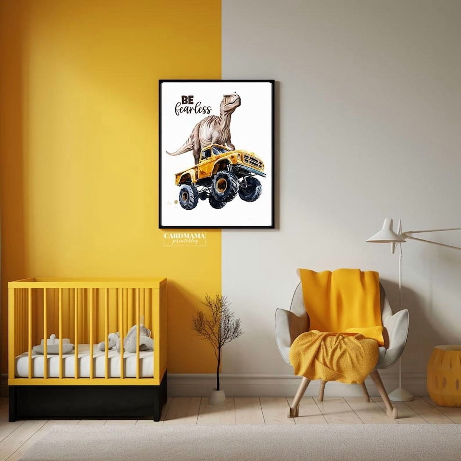 Dinosaur Monster Truck Boys Room poster Wall Art Decor 24x36 UNFRAMED