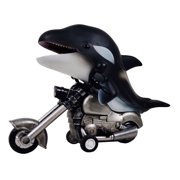 Dinosaur Motorcycle Simulation Model, Hand-painted Inertial Power Animal Locomotive, Friction Powered Realistic Vehicle Toy, black